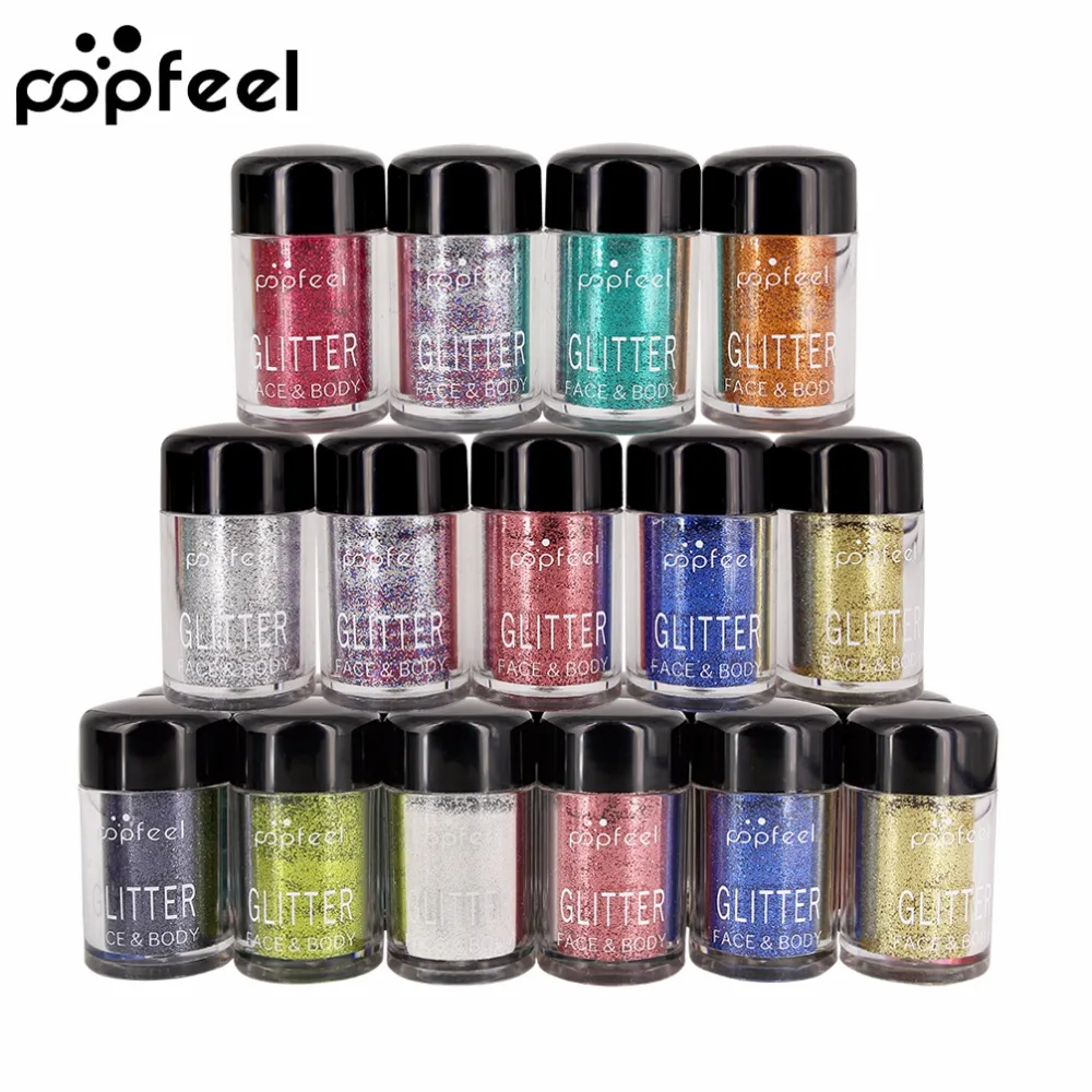 Popfeel 12 шт./компл. мерцающие свободные блестящая пудра Набор для лица долговечные