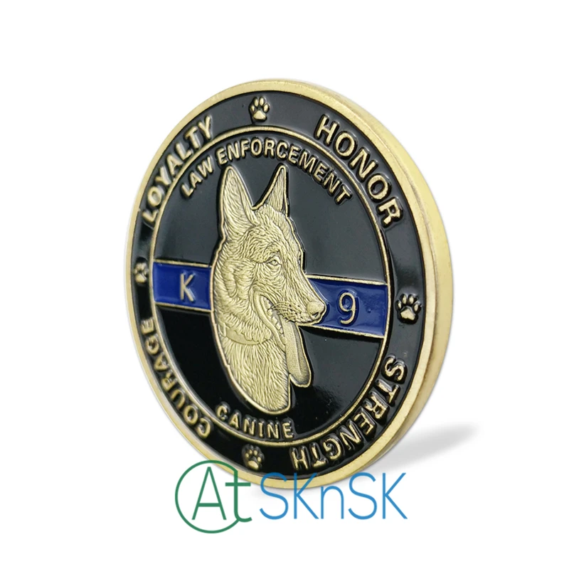 wholesale Fashion medal souvenir Protector of Law Enforcement Guardians Night Unite States Police dog K9 challenge coins Gift | Дом и сад