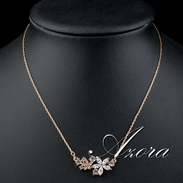 Azora, золотые и с украшениями в виде звезды и цветка; Cubic Zirconia кулон Цепочки и ожерелья TN0134