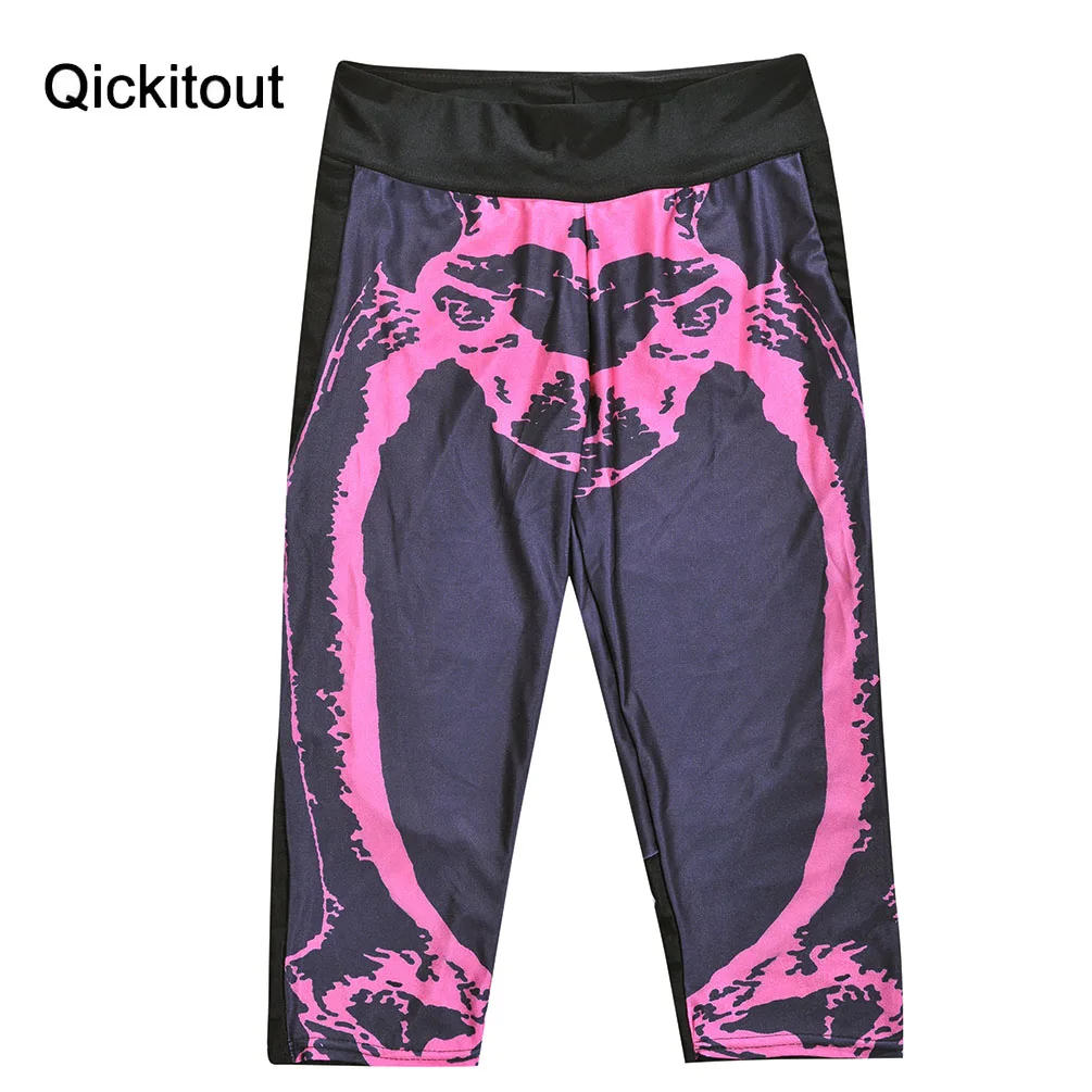 Модные женские брюки с 7 точками Новые укороченные штаны красным скелетом и