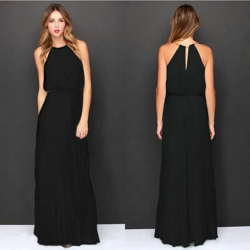 Женское Шифоновое Платье макси с высоким разрезом желтое красное розовое или