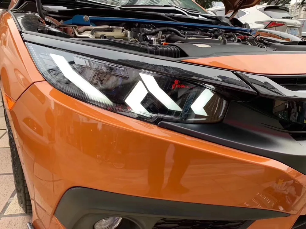 Автомобильный Стайлинг, задние фары, чехол для Honda CIVIC, фары G10 MK10 Bugatti, фары, светодиодный фонарь для бега, светодиодный задний фонарь
