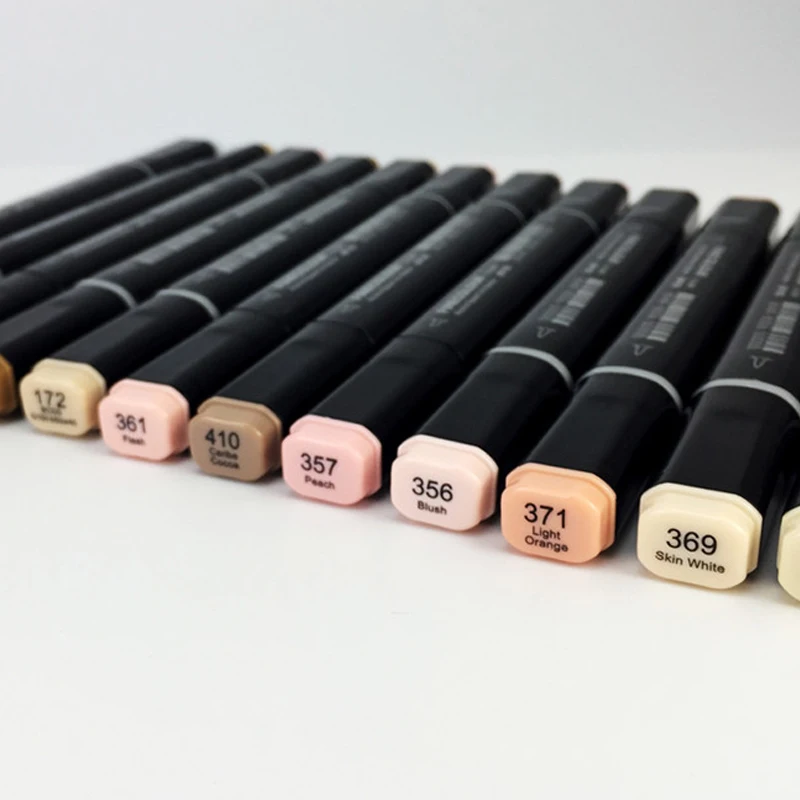 Двусторонние маркеры Finecolour EF102 12/24/36 цветов манги тонкие тона эскиз графический