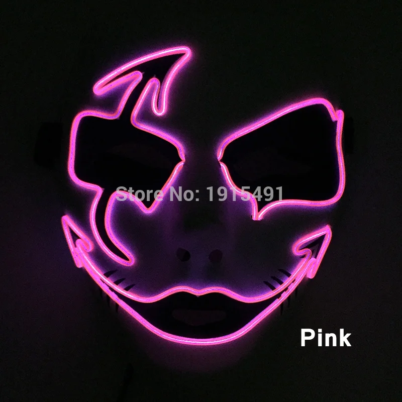 Новый тип Тема фильма модная EL проволока светящаяся стрела Демон Маска неоновая