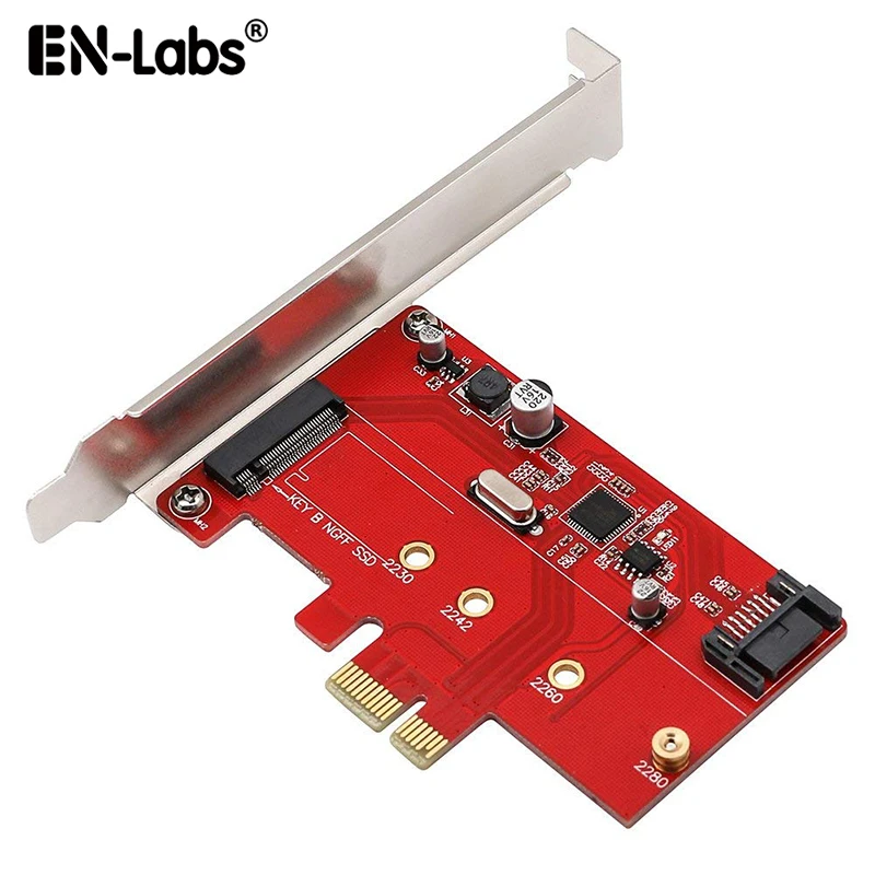 PCIe X1 для M.2(NGFF)+ SATA 6G(HDD/SSD) ж/Стандартный профиль кронштейн, ASM1061 PCI-PCI Express B Ключ M.2 SATA SSD 2280 2260 2242 2230