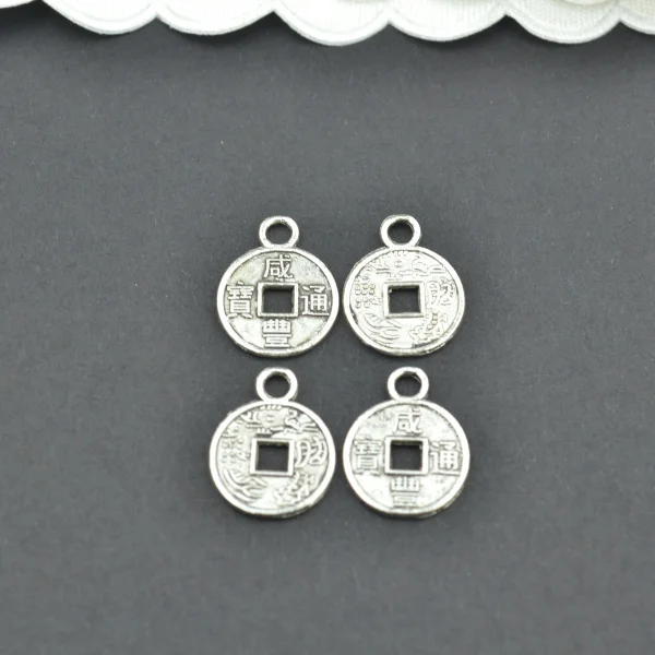 100 шт. старинное серебро цвет монеты из цинкового сплава Очаровательные Подвески