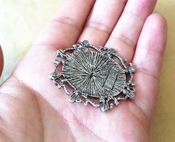 10 шт./лот античный серебряный овальный кабошон подвеска лоток аксессуары 23 мм x 30 |