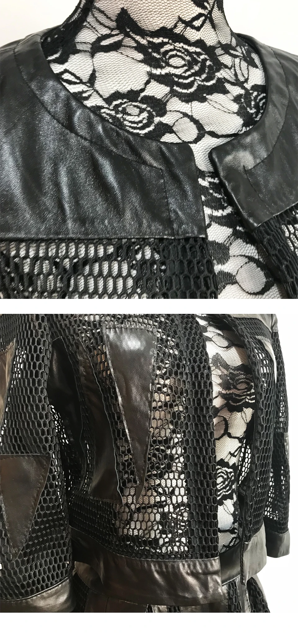 SHILO GO/Новая модная уличная Женская свободная черная короткая куртка из овечьей кожи с круглым вырезом, комплект с плиссированной юбкой