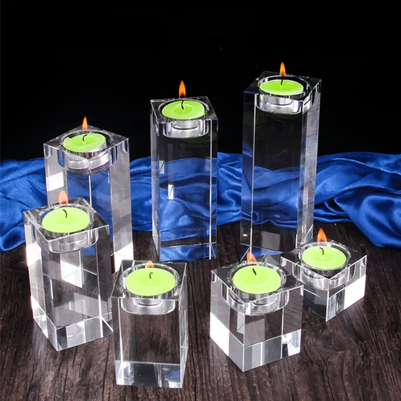 K9 прозрачные хрустальные подсвечники домашний декоративный стеклянный