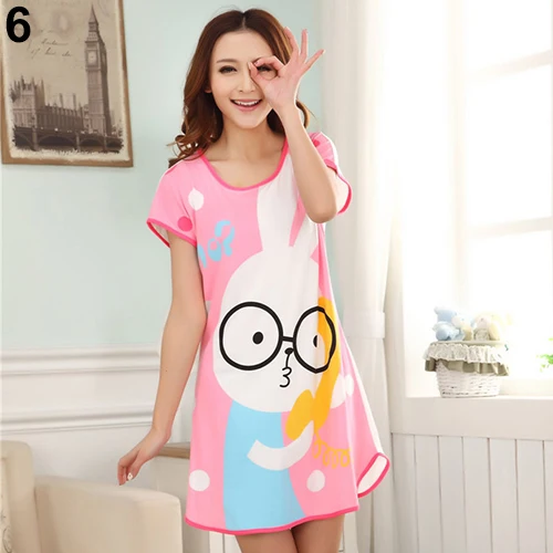 Популярная женская пижама с рисунком в горошек Милая Ночная рубашка коротким