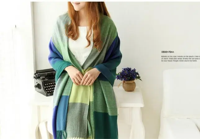 Зимние женские шарфы теплые палантины шарф из искусственной шерсти женский