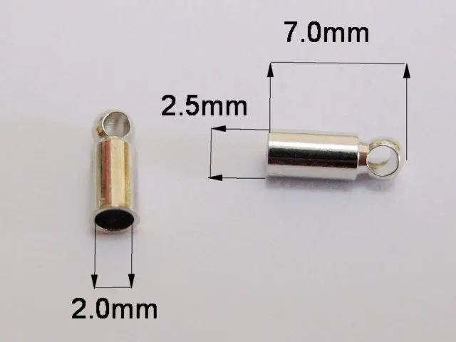 

100 End Bead Caps For 2.0mm Leather Cord Jewelry Finding