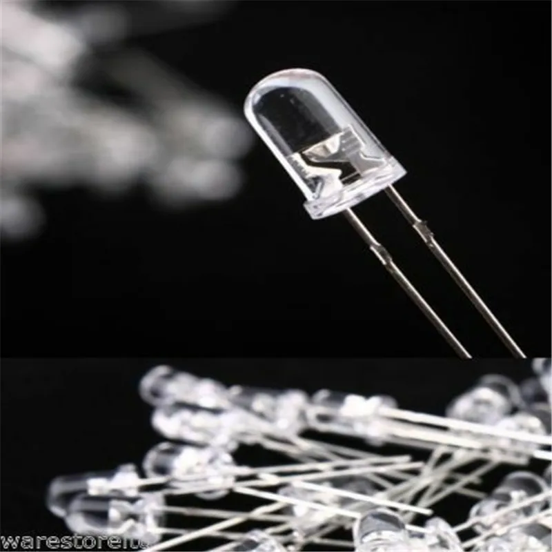 100pcs/lot F5 LED Light Diode Lamp Beads Round Water Clear Top Green/Yellow/Blue/White/Red Kit DIY Bulb | Лампы и освещение
