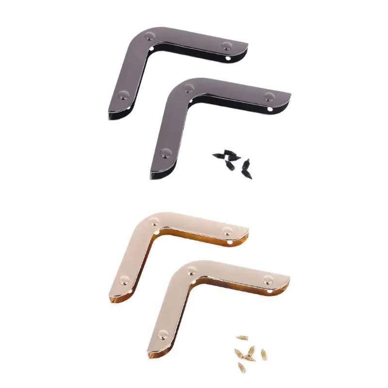 

THINKTHENDO 2pcs Metal Handbag Corner Protector Edge Safety Guard for Purse Bag Making Accessories