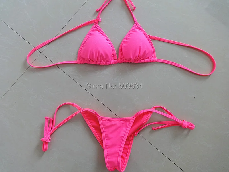Обтягивающее бикини бразильское маленькое однотонное бикини!|bikini solid|bikini colorfulbikini