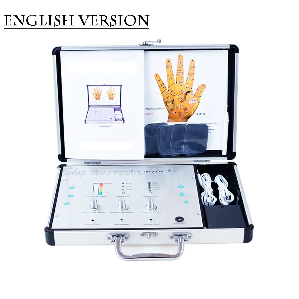 Microcomputer hand physiotherapy instrument palm acupuncture point detector multi-function meridian massage instrument