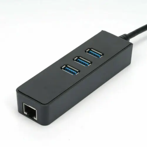 3 порта USB 3,0 Gigabit Ethernet Lan RJ45 сетевой адаптер концентратор до 1000 Мбит/с ПК черный 3 порта USB3.0 Ethernet адаптер 3E04