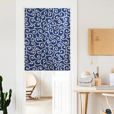 Pattern I Горячие восточные синий белый японский Норен кухня шторы в японском стиле рыбы вишни гостиная белье геометрический Ресторан - Цвет: Pattern I