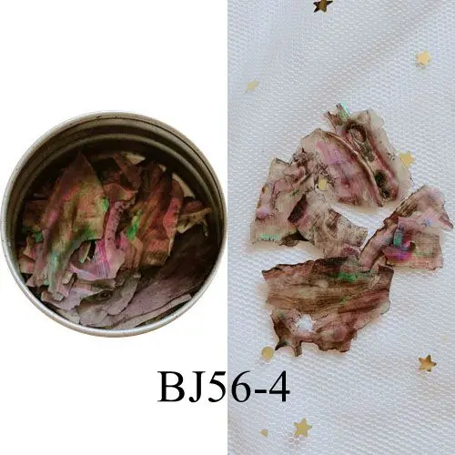 BJ56-4 1Jar перламутровая втирка для ногтей крошечные кусочки раковины камни в металлическая банка тонкие большие части оболочки перламутровая втирка для ногтей Deco BJ56 - Цвет: BJ56-4