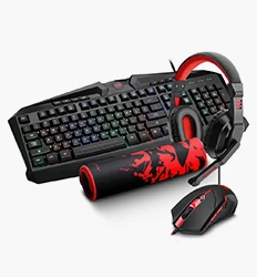 Redragon K501 USB игровая Мембранная Клавиатура эргономичный 7 цветов светодиодный подсветка клавиш полный ключ анти-ореолы 104 проводной компьютер PC gamer