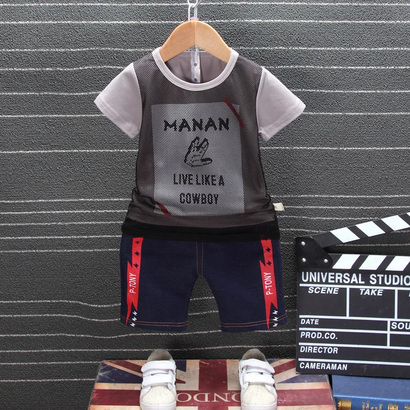 Baby Boys Clothing Sets Summer 2019 Toddler Tops+Shorts Pants Clothes Kids sports suit kids 2pcs clothes outfits |