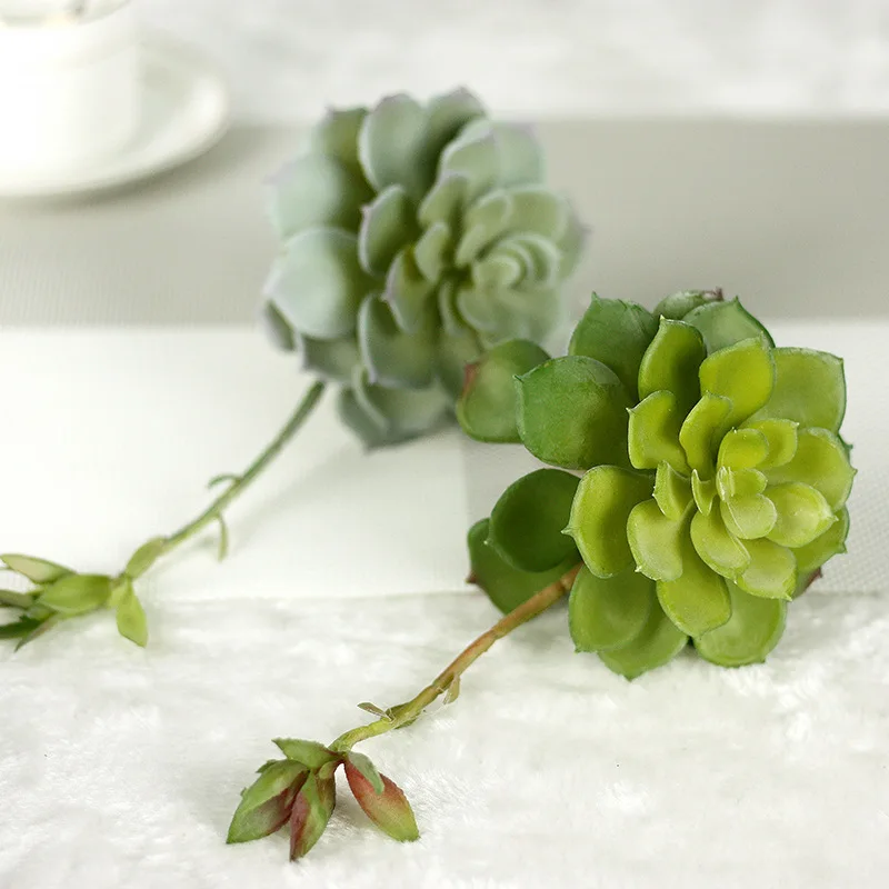 

1PCS Simulation Succulent Conjoined with Flower Pauline Artificial Succulents Plants Garden Decoration DIY Accessories DA