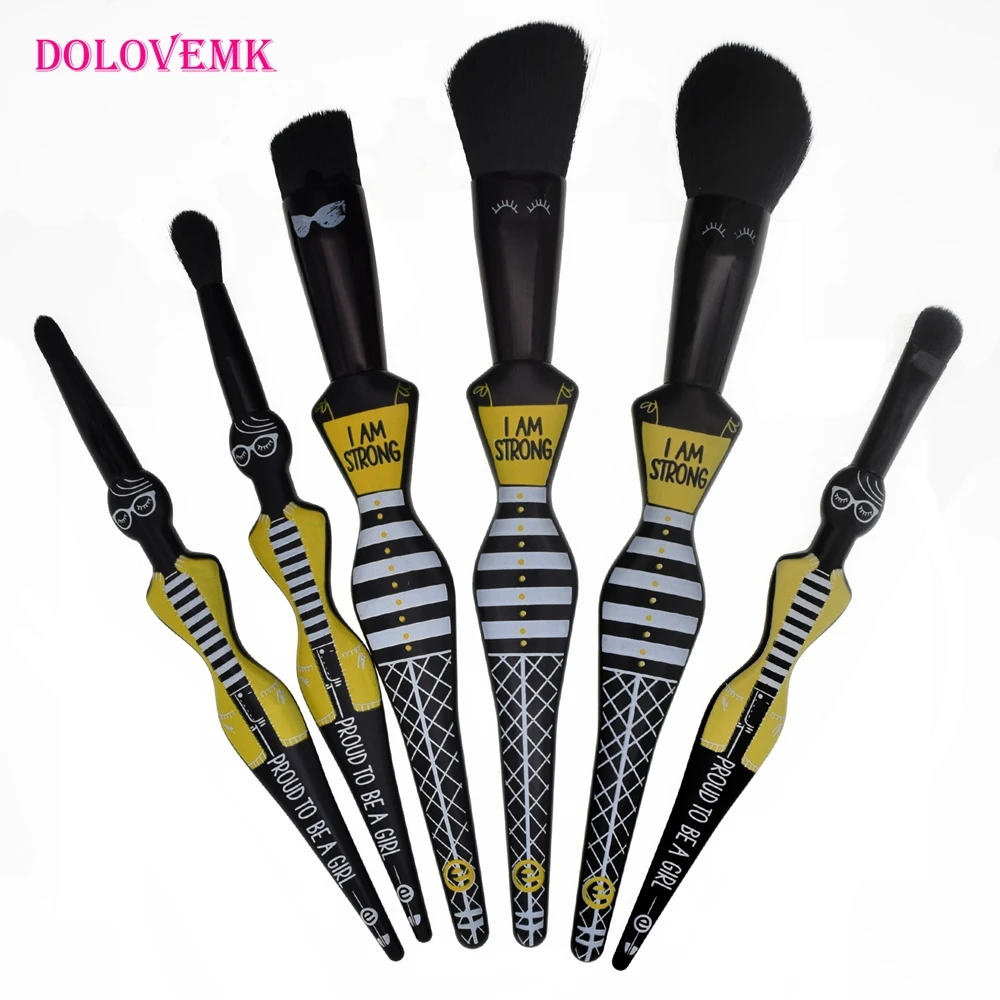 кисти для макияжа Dolomemk 6 шт. девочек набор кистей Pincel Maquiagem косметические с