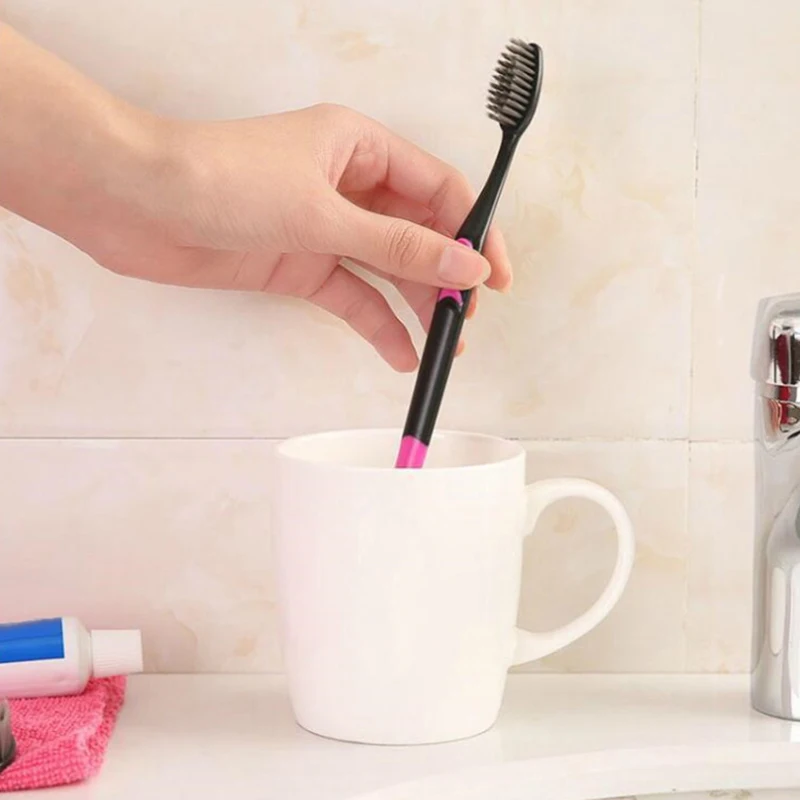 10 шт./компл. экологическая натуральная бамбуковая угольная зубная щетка для