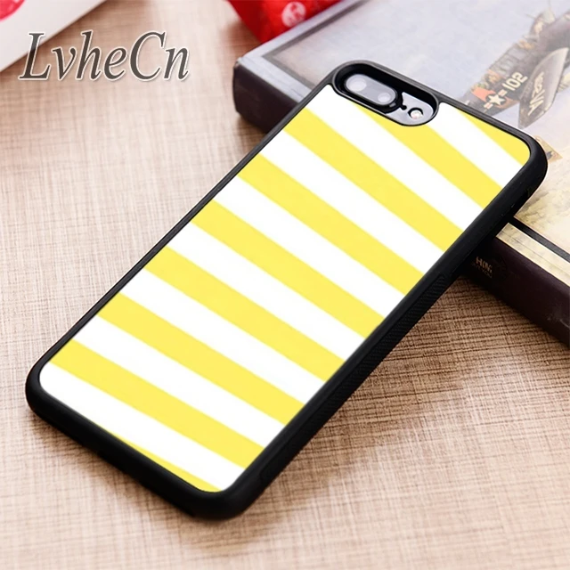 LvheCn лимонно желтый полосатый Стильный чехол для телефона iPhone 5 6 6s 7 8 plus X XR XS max 11 12