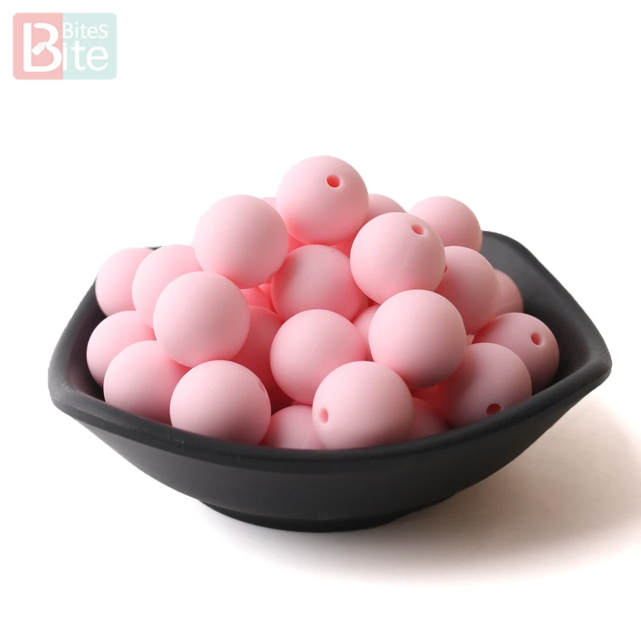 Candy Pink Кусачки 12 мм 30 шт. Силиконовые Бусины DIY Детские Прорезыватели для зубов аксессуары для изготовления детских прорезывателей мягкие бусины без бисфенола цвет - Цвет: Candy Pink