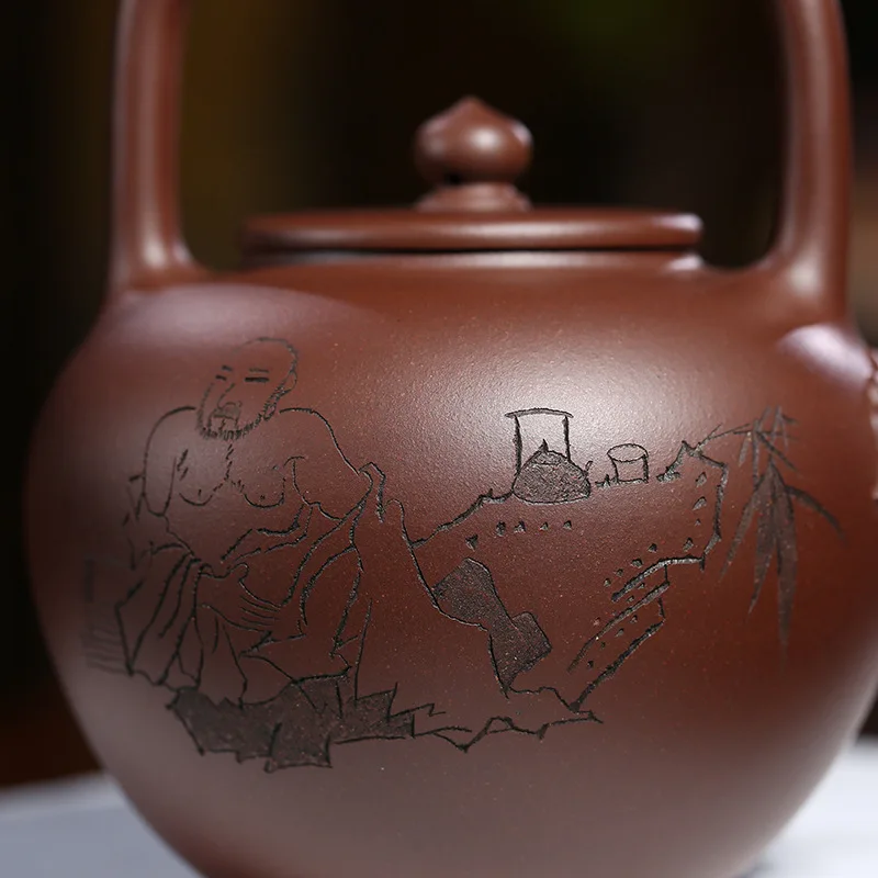 Hand-made Натуральная фиолетовая глина yixing Чайник Фиолетовый глиняный Вуцзе Tiliang Фиолетовый Глиняный заварочный чайник путешествия чай подарок настройки