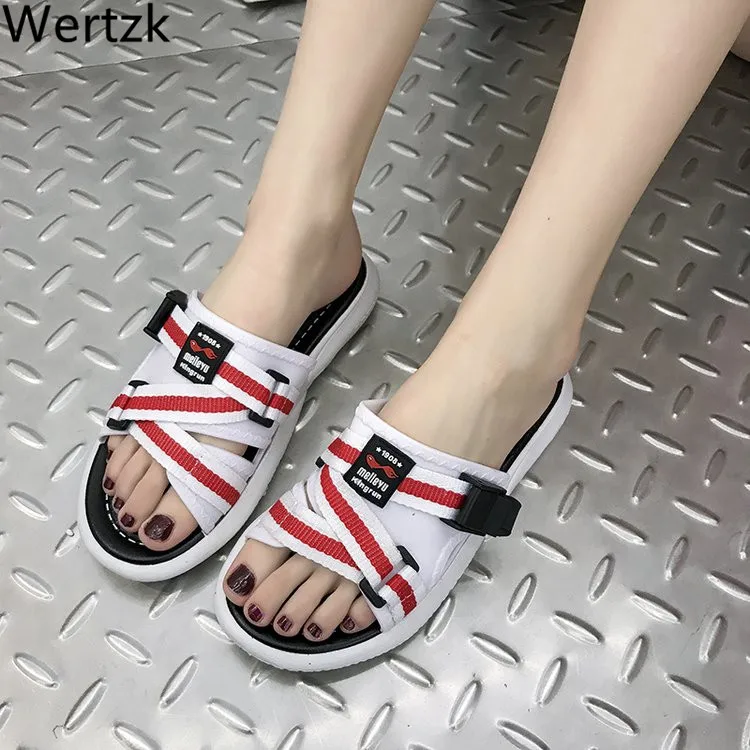 Wertzk Тапочки женские летние 2019 новая модная одежда на каждый день спортивные