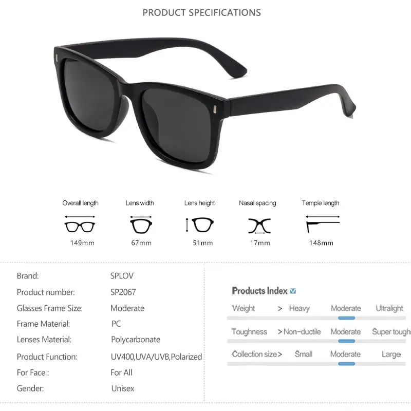 SPLOV Fashion Polarized Sunglasses Vintage Square Men Women Driving Sun Glasses Classic Eyewear Gafas De Sol UV400 | Аксессуары для