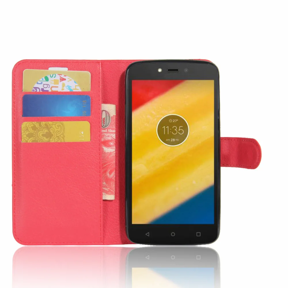 Роскошный футляр для телефона Funda Motorola Moto C 2017 чехол Coques с подставкой флип кошелек