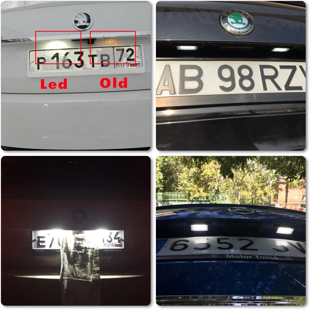 1 пара 12 В Canbus светодиодный светильник номерного знака для SKODA Octavia 3 Superb B6 Combi Rapid Spaceback Yeti Fabia Mk3 без ошибок