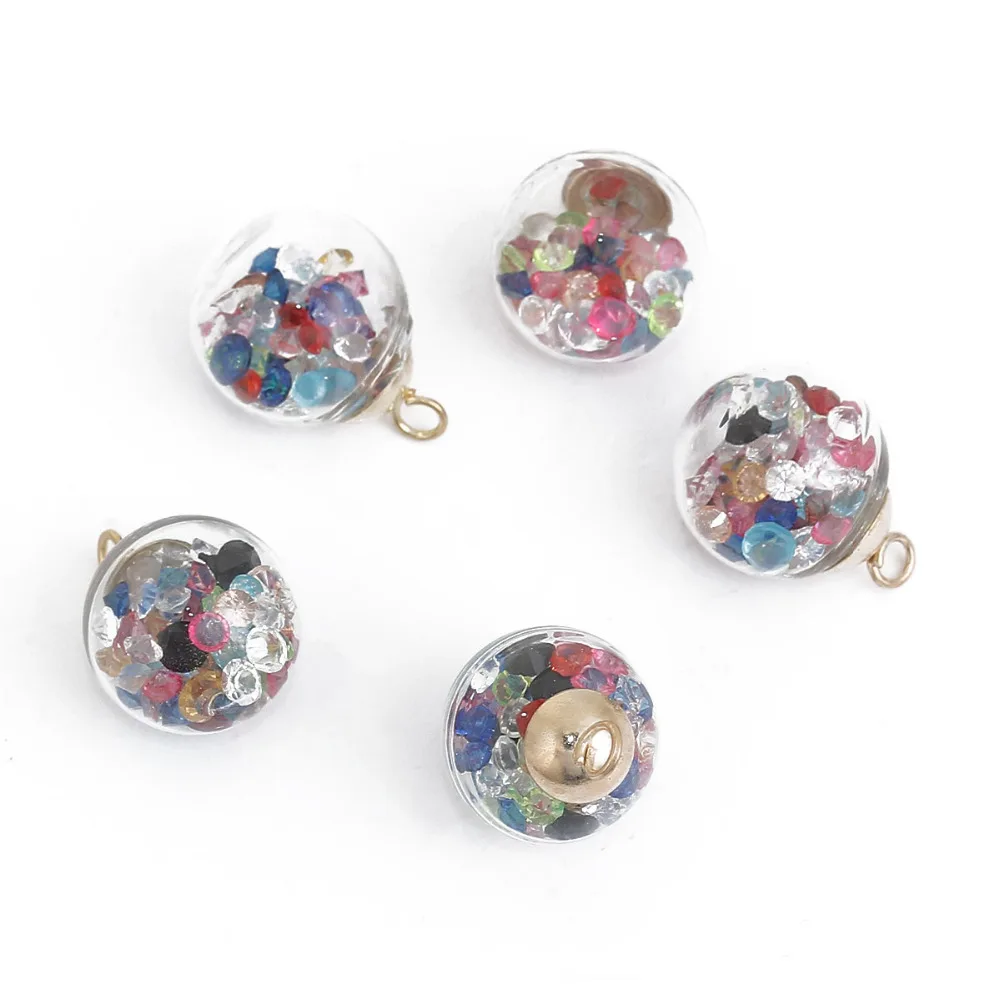 DoreenBeads DIY кулон прозрачный стеклянный глобус бутылка амулеты многоцветные Стразы