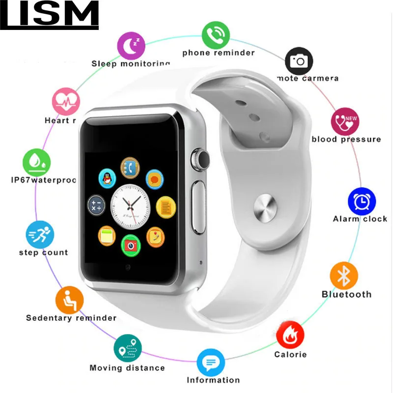 A1 наручные часы Bluetooth Смарт Спорт Шагомер с sim-камерой Smartwatch для Android смартфон