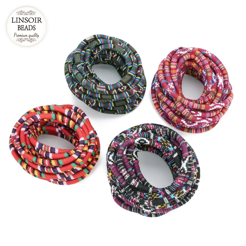 LINSOIR 5 ярдов/партия 6 мм тканевые хлопковые шнуры для ожерелий браслеты шнур нить