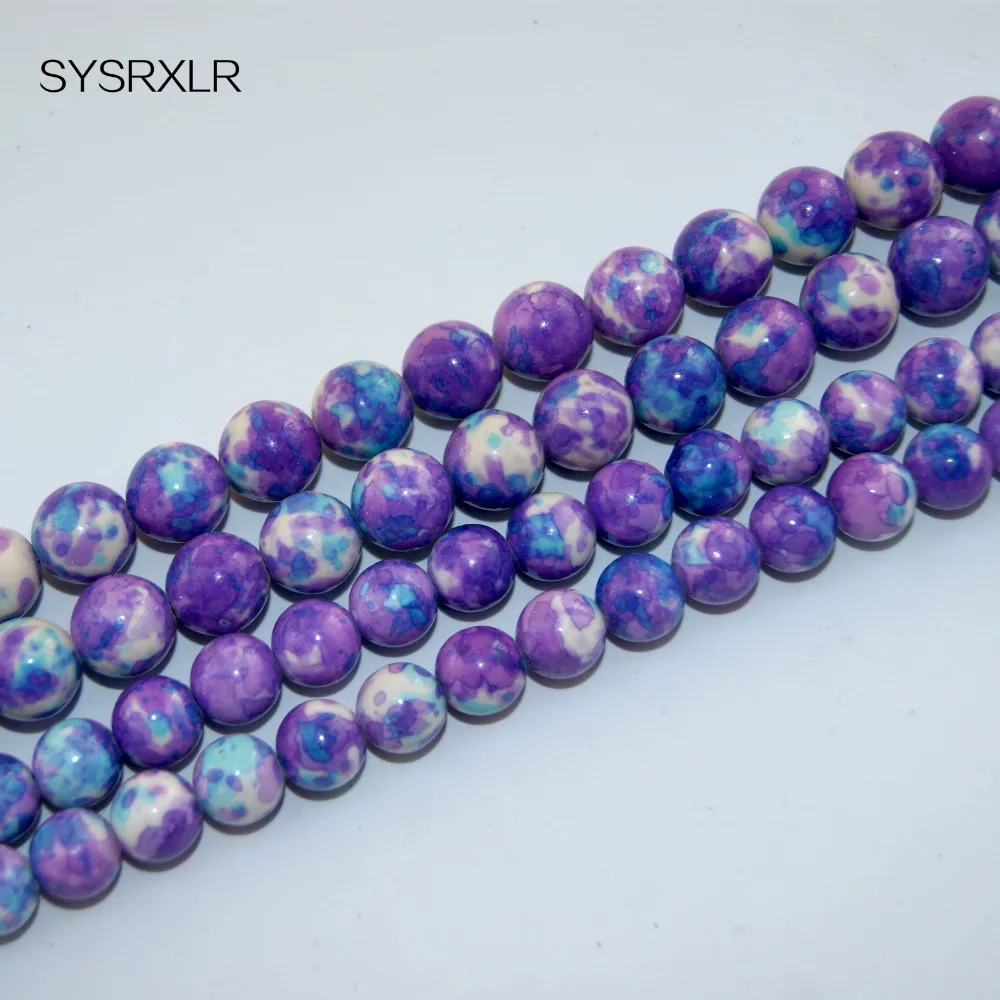 Оптовая продажа фиолетовые натуральные камни искусственный браслет 4 / 6 8 10 12 мм 15