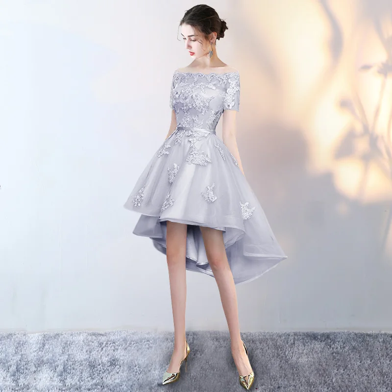 Женское вечернее платье длинное ассиметричное с коротким рукавом|new evening dresses|formal