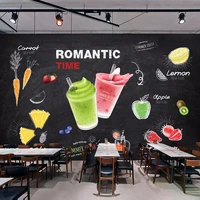 custom 3d wallpaper creative blackboard hand painted wall mural cold drink shop cafe waterproof self adhesive wall sticker decor