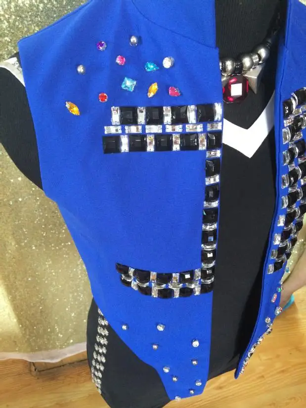 2016 Новый Модный жилет для мужчин костюм певицы певца панка джаз Ds Dj куртка с