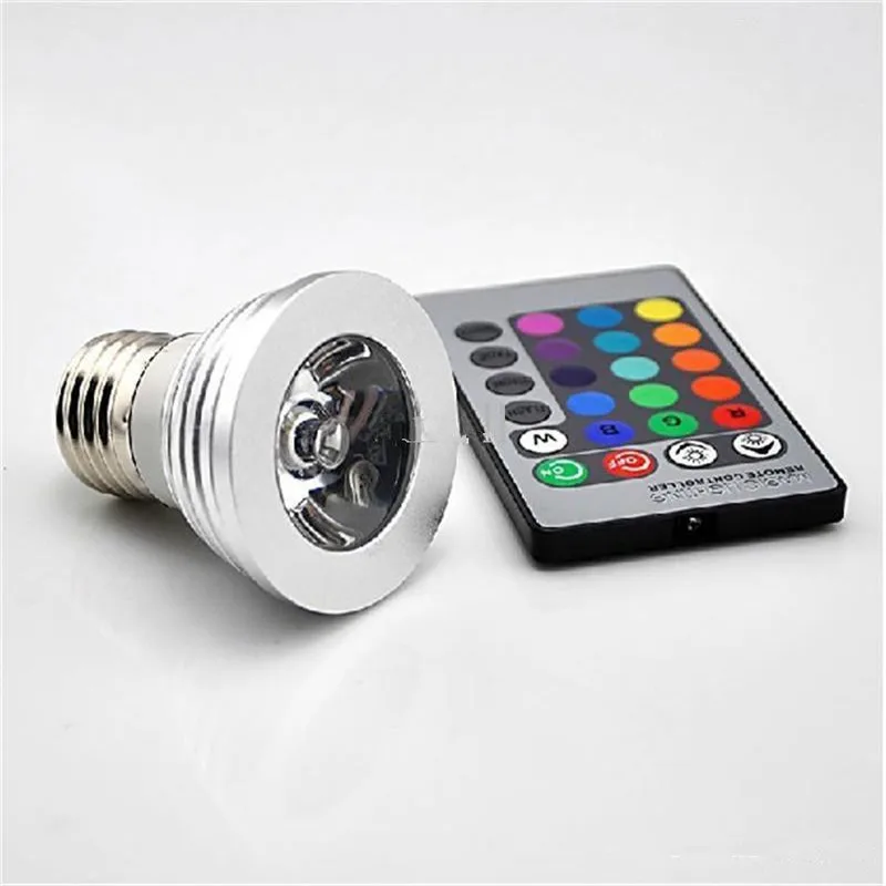 E14 E27 RGB светодиодный лампы 3W 16 Цвет сменная лампа Светодиодный точечный