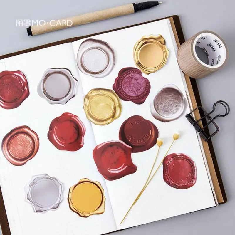 45 шт./лот винтажная восковая печать бумажная наклейка для творчества дневник