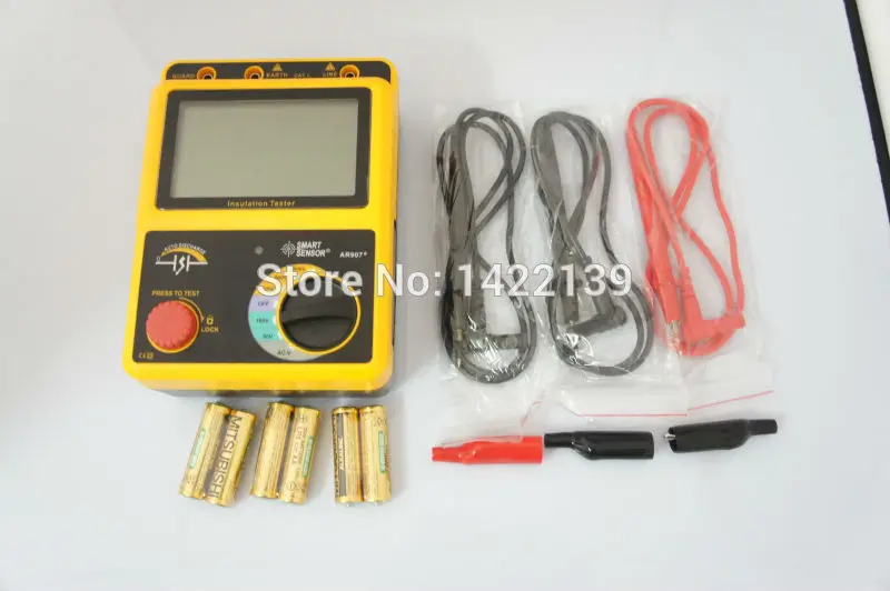 Digital Insulation Meter Volt Resistance Tester 0~1000M ohm Megger MegOhmMeter AR907+