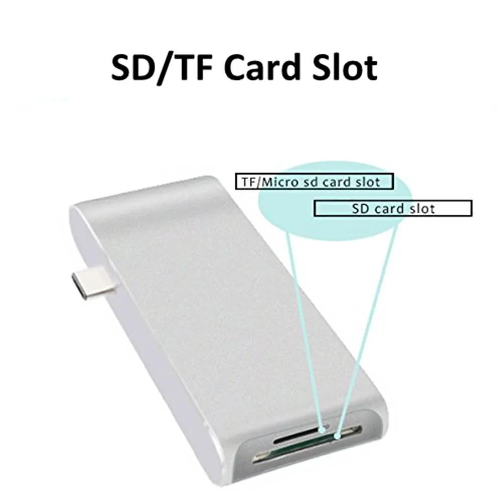 2 USB 3 0 Порты и разъёмы Тип C концентратор адаптер для MacBook 4 К HDMI сквозной зарядки/SD +