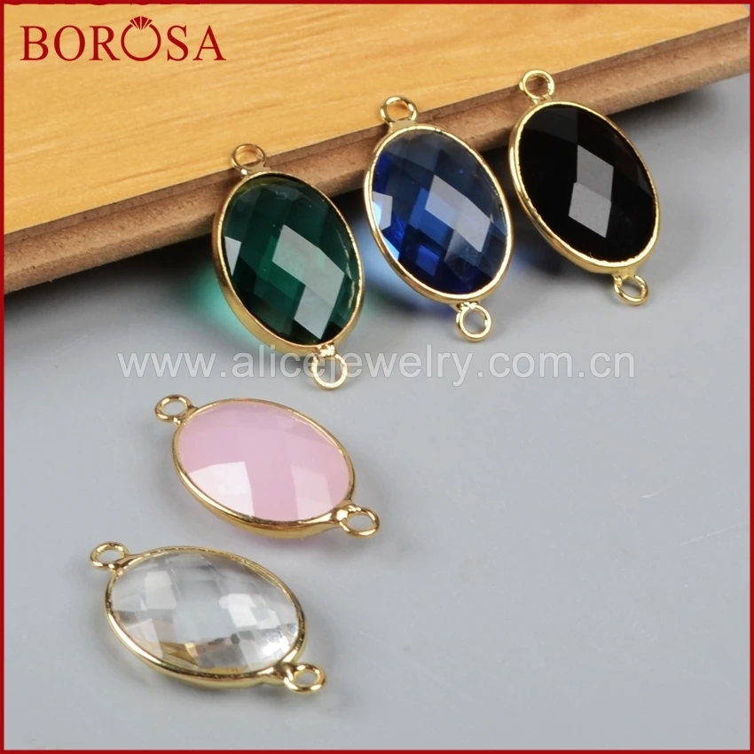 Borosa Druzy ювелирные изделия 20 шт. Multi-камень граненый овальные золото Краевой разъем
