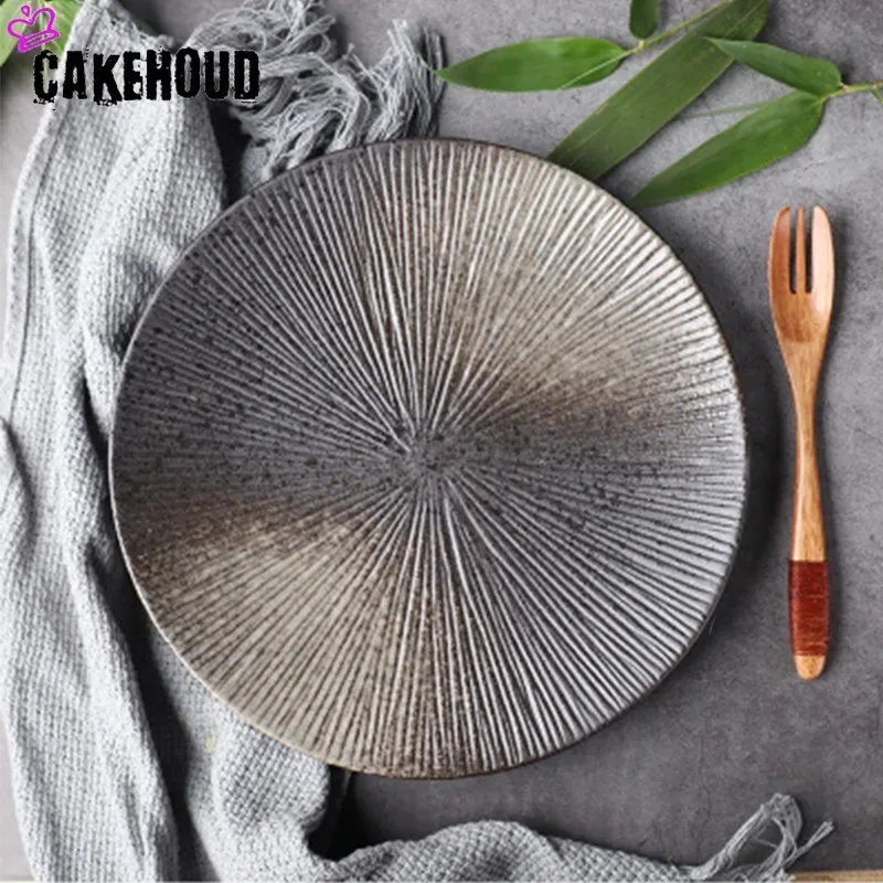 CAKEHOUD Японский ретро керамический поднос для столовых приборов 6 или 8 дюймов