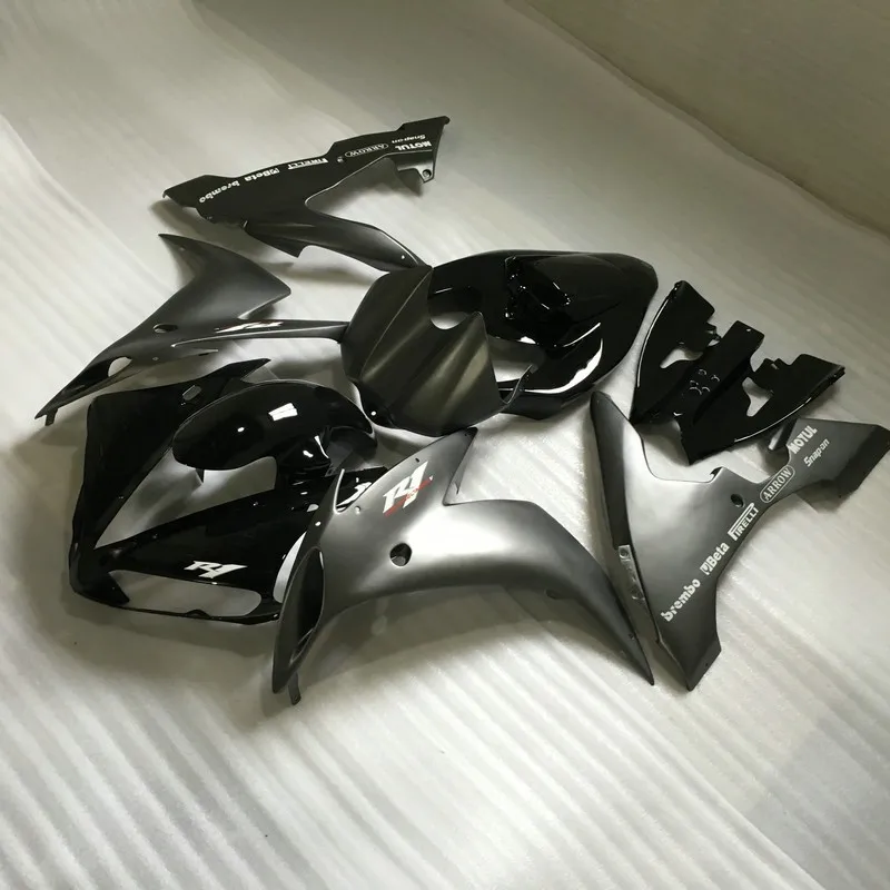 Мотоцикл обтекатель комплект для YAMAHA YZFR1 04 05 06 YZF R1 2004 2005 2006 YZF1000 серый матовые черные Обтекатели+ 7 подарки YN89