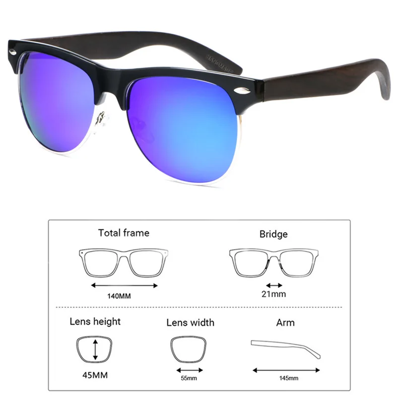 Мужские солнцезащитные очки без оправы Ablibi классические поляризационные